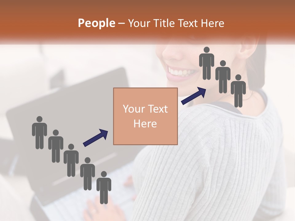 A Woman Holding A Laptop Computer In Her Hands PowerPoint Template