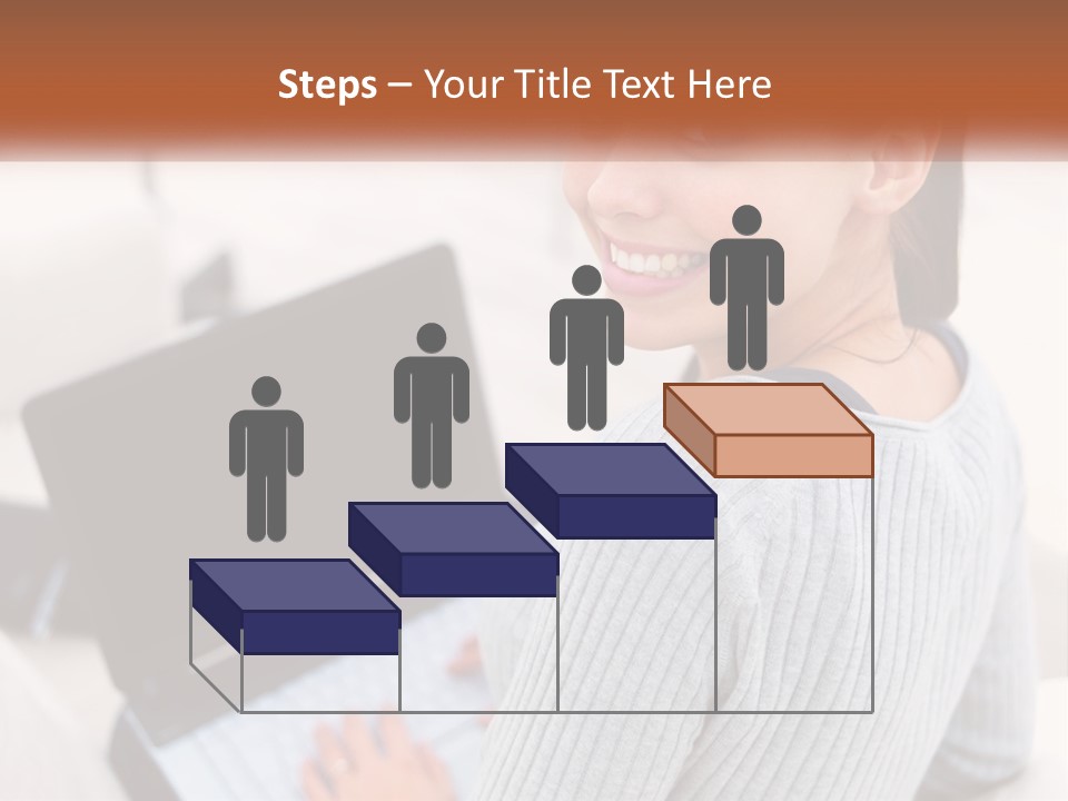 A Woman Holding A Laptop Computer In Her Hands PowerPoint Template