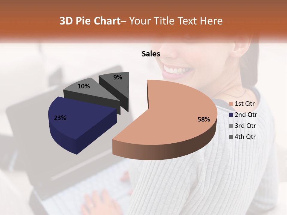 A Woman Holding A Laptop Computer In Her Hands PowerPoint Template