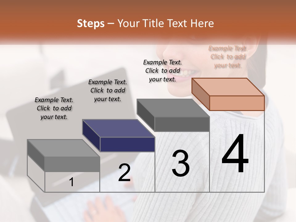 A Woman Holding A Laptop Computer In Her Hands PowerPoint Template
