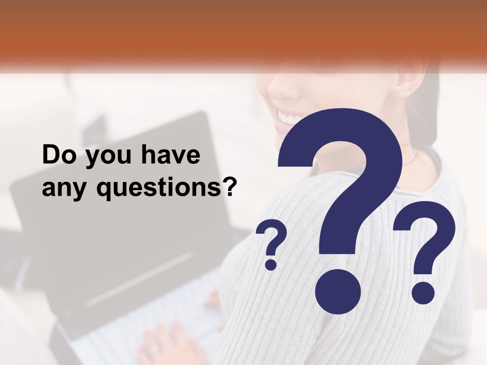 A Woman Holding A Laptop Computer In Her Hands PowerPoint Template