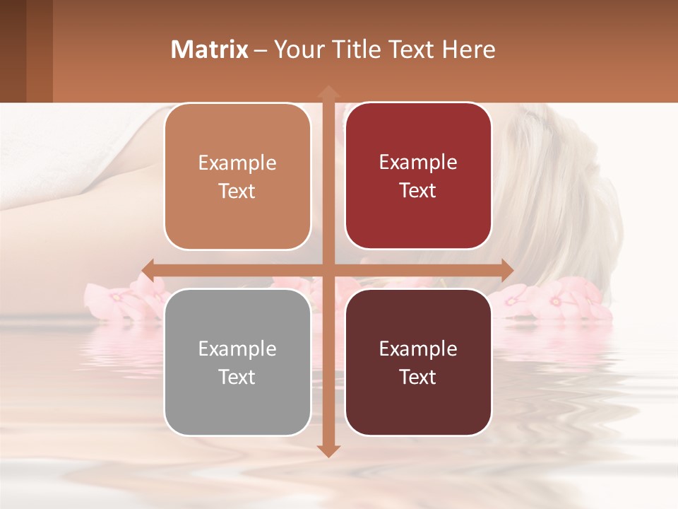 A Woman Laying On The Water With Pink Flowers PowerPoint Template