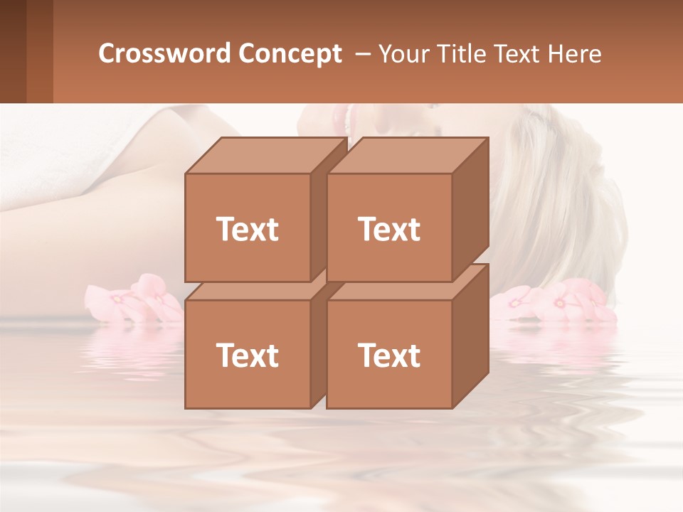 A Woman Laying On The Water With Pink Flowers PowerPoint Template