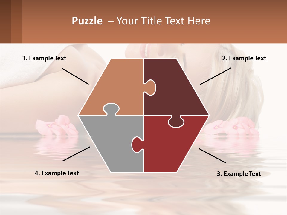 A Woman Laying On The Water With Pink Flowers PowerPoint Template