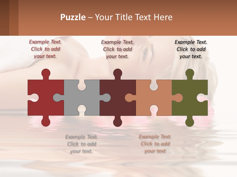 A Woman Laying On The Water With Pink Flowers PowerPoint Template