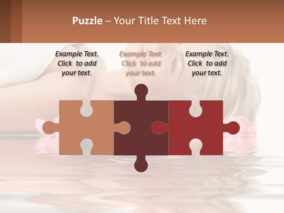 A Woman Laying On The Water With Pink Flowers PowerPoint Template