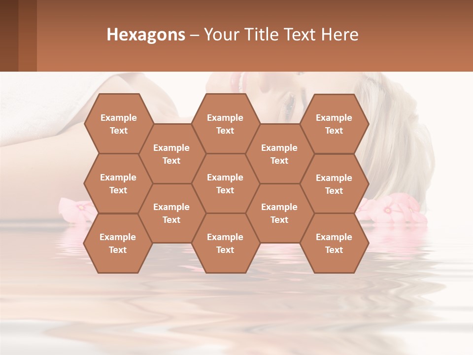 A Woman Laying On The Water With Pink Flowers PowerPoint Template