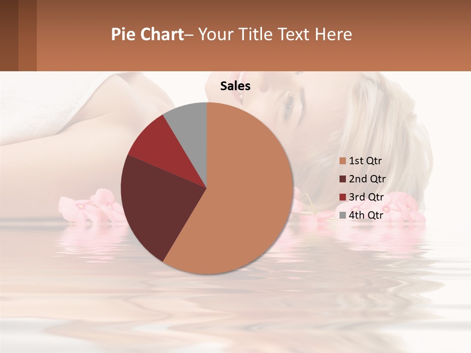 A Woman Laying On The Water With Pink Flowers PowerPoint Template