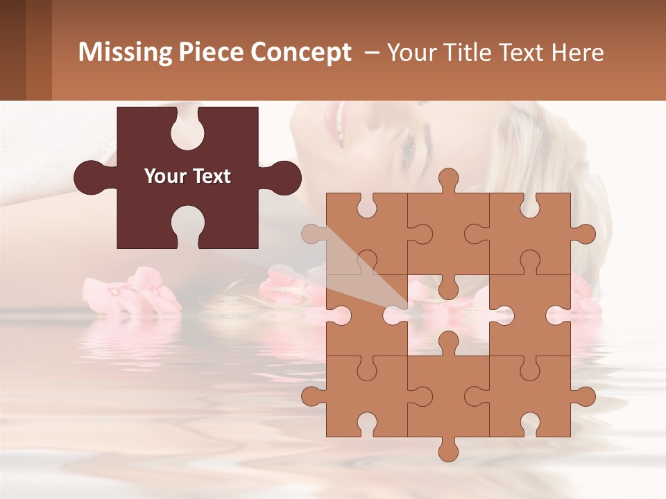 A Woman Laying On The Water With Pink Flowers PowerPoint Template