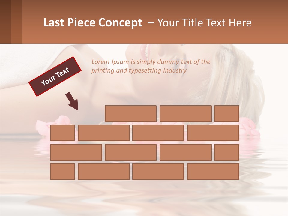 A Woman Laying On The Water With Pink Flowers PowerPoint Template