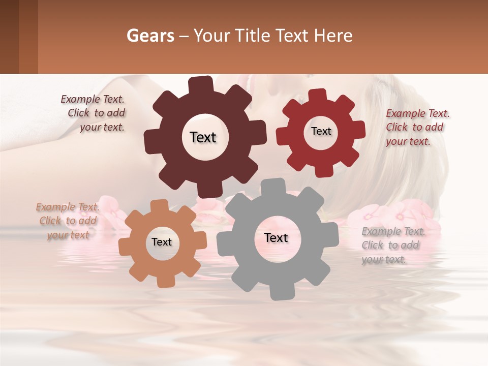 A Woman Laying On The Water With Pink Flowers PowerPoint Template