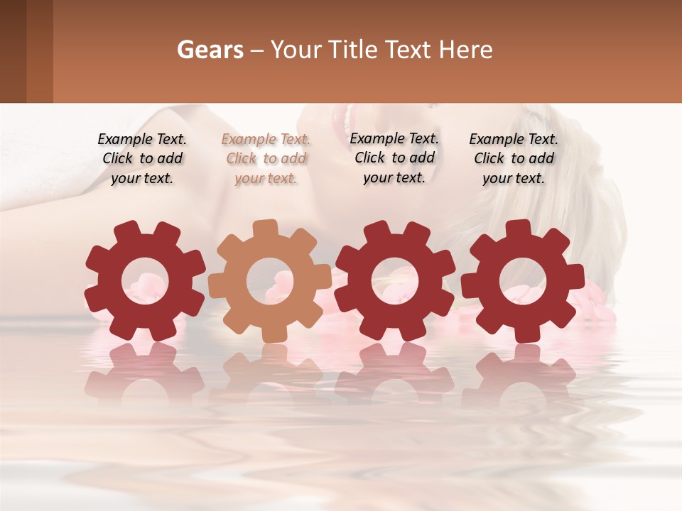 A Woman Laying On The Water With Pink Flowers PowerPoint Template