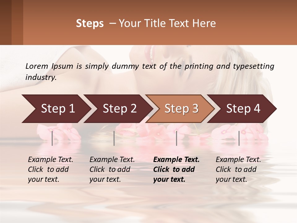 A Woman Laying On The Water With Pink Flowers PowerPoint Template