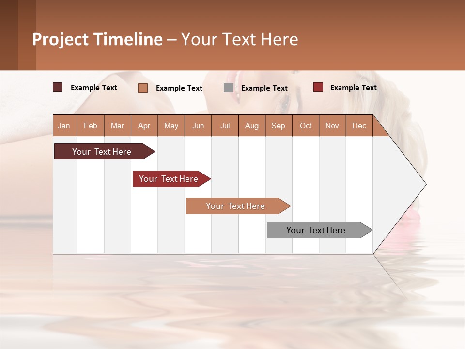 A Woman Laying On The Water With Pink Flowers PowerPoint Template