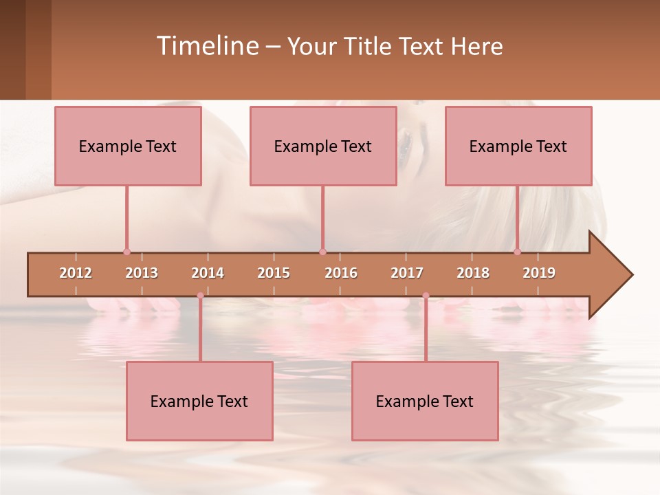 A Woman Laying On The Water With Pink Flowers PowerPoint Template