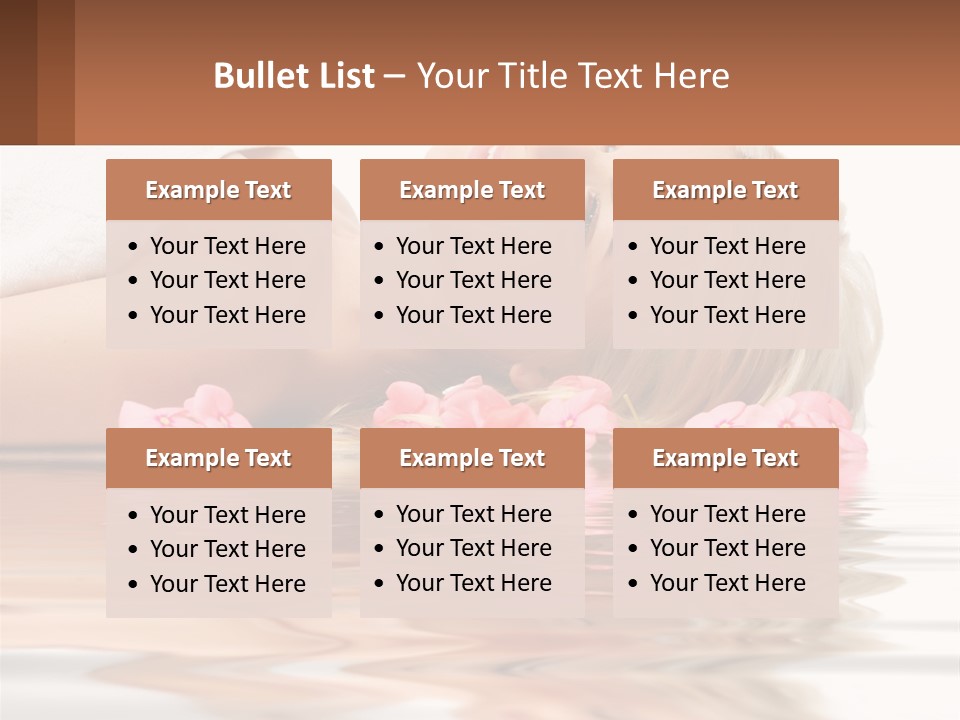 A Woman Laying On The Water With Pink Flowers PowerPoint Template