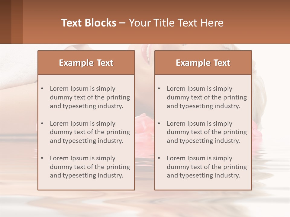 A Woman Laying On The Water With Pink Flowers PowerPoint Template