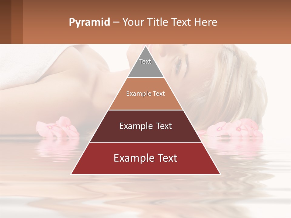 A Woman Laying On The Water With Pink Flowers PowerPoint Template