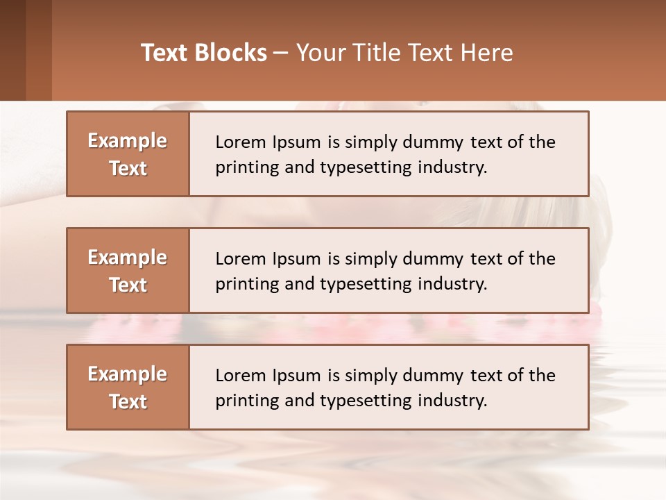 A Woman Laying On The Water With Pink Flowers PowerPoint Template