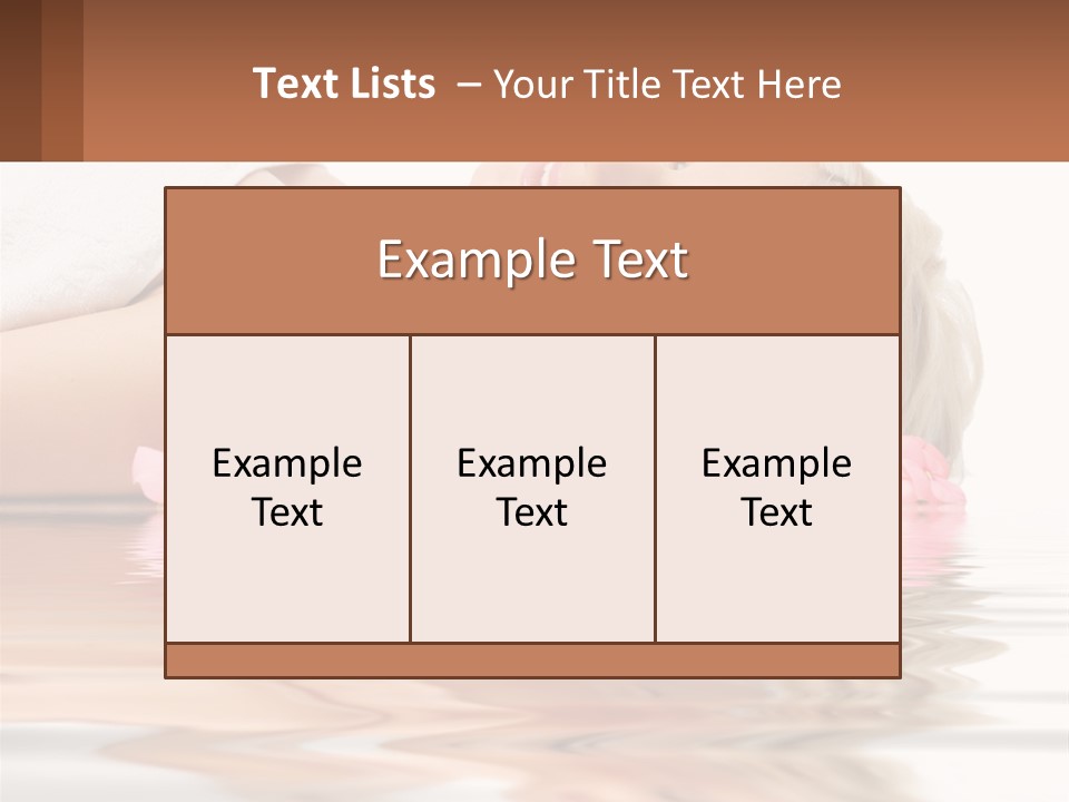 A Woman Laying On The Water With Pink Flowers PowerPoint Template