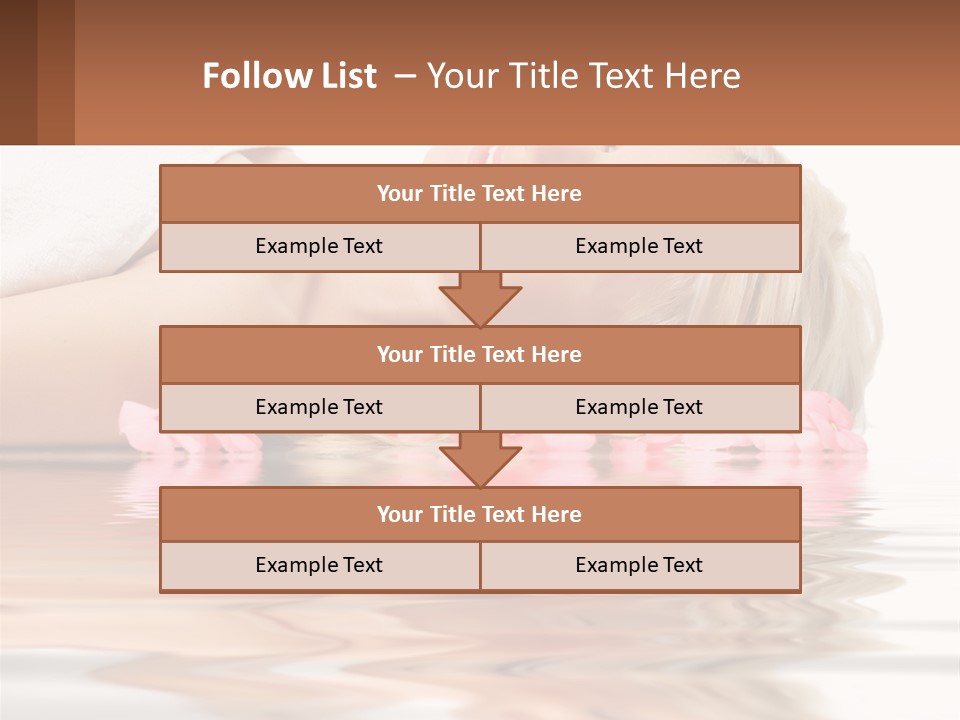 A Woman Laying On The Water With Pink Flowers PowerPoint Template