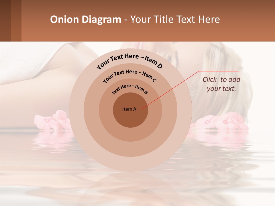 A Woman Laying On The Water With Pink Flowers PowerPoint Template