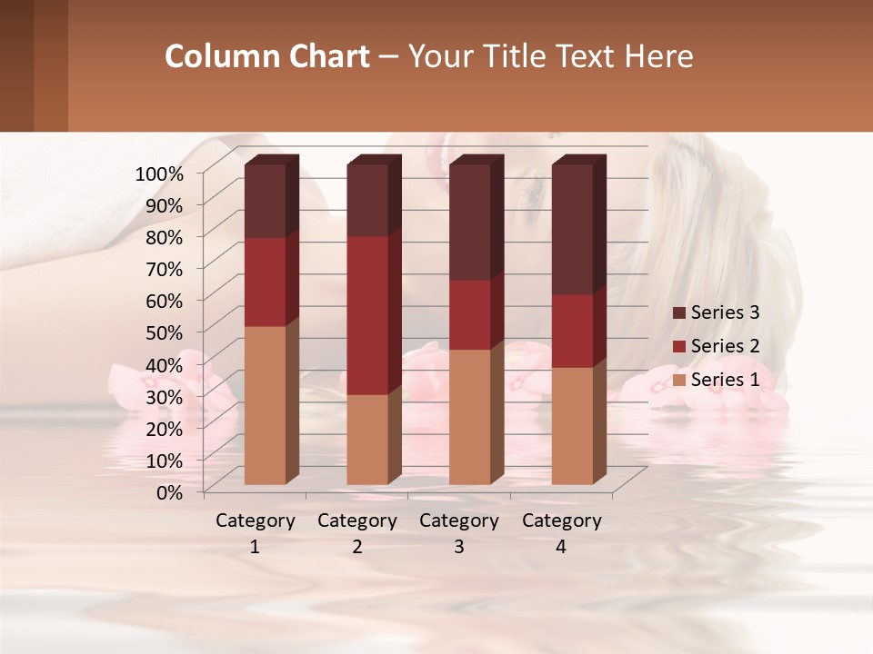 A Woman Laying On The Water With Pink Flowers PowerPoint Template