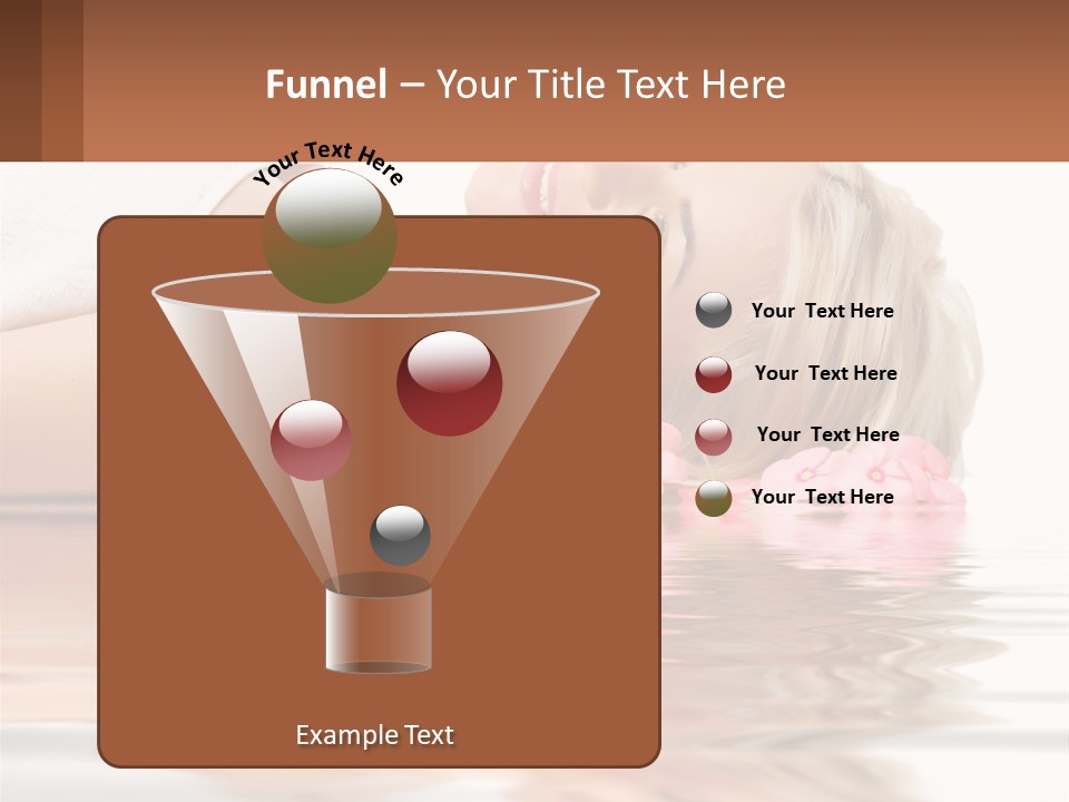 A Woman Laying On The Water With Pink Flowers PowerPoint Template