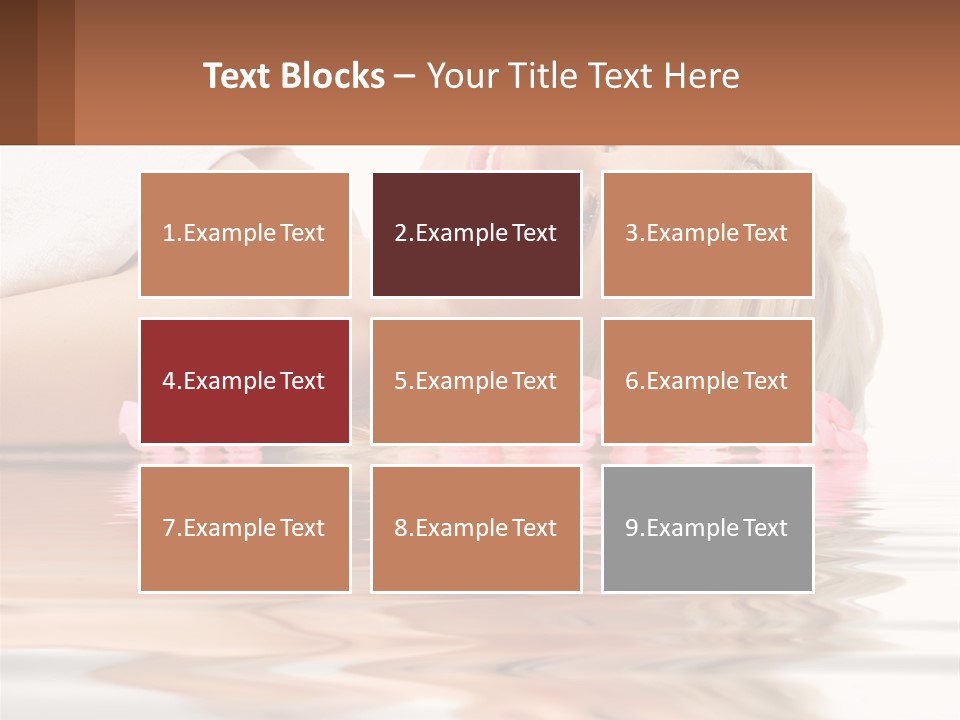 A Woman Laying On The Water With Pink Flowers PowerPoint Template