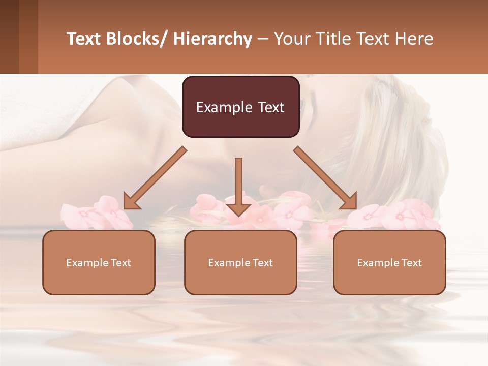 A Woman Laying On The Water With Pink Flowers PowerPoint Template