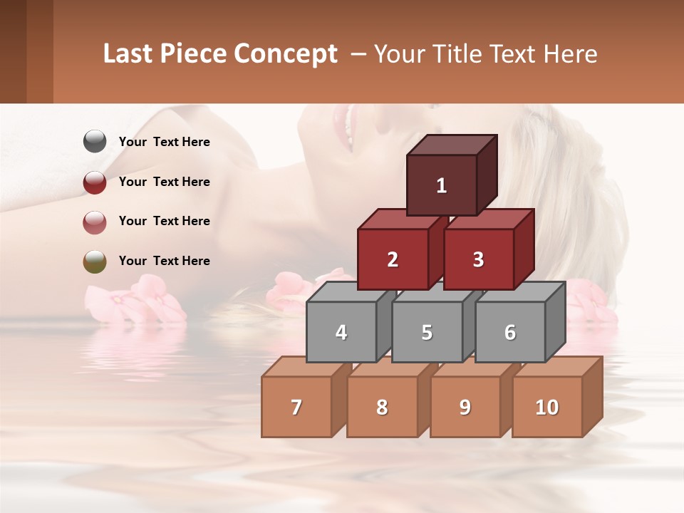 A Woman Laying On The Water With Pink Flowers PowerPoint Template