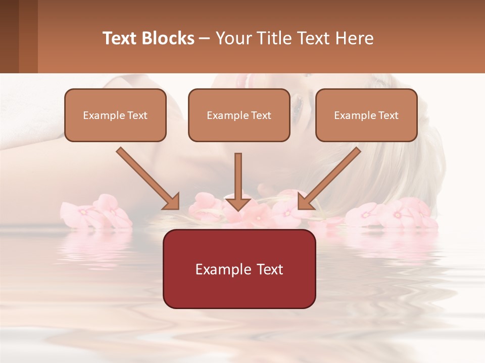 A Woman Laying On The Water With Pink Flowers PowerPoint Template