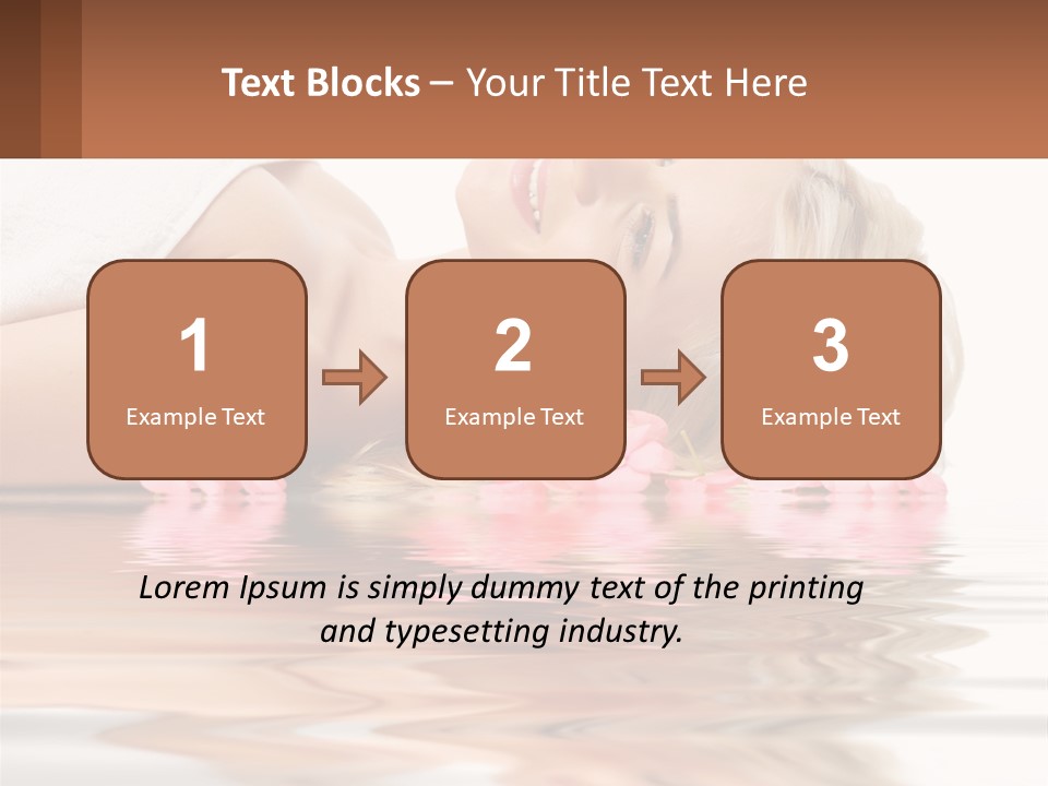 A Woman Laying On The Water With Pink Flowers PowerPoint Template