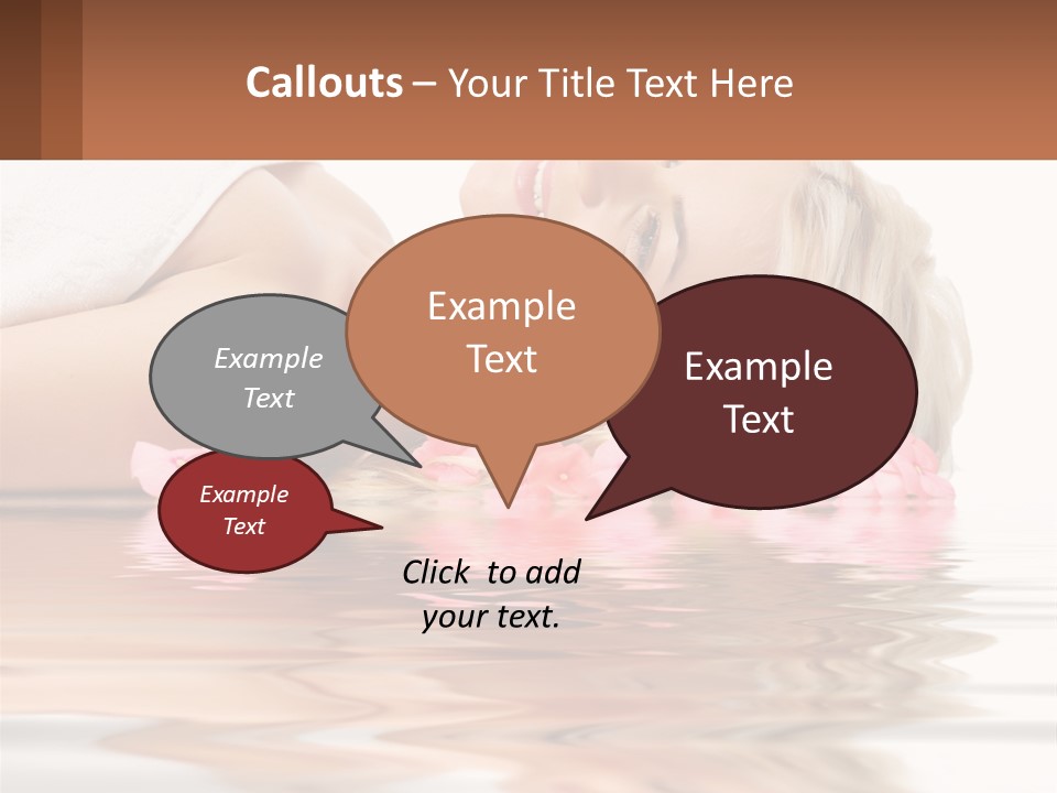 A Woman Laying On The Water With Pink Flowers PowerPoint Template