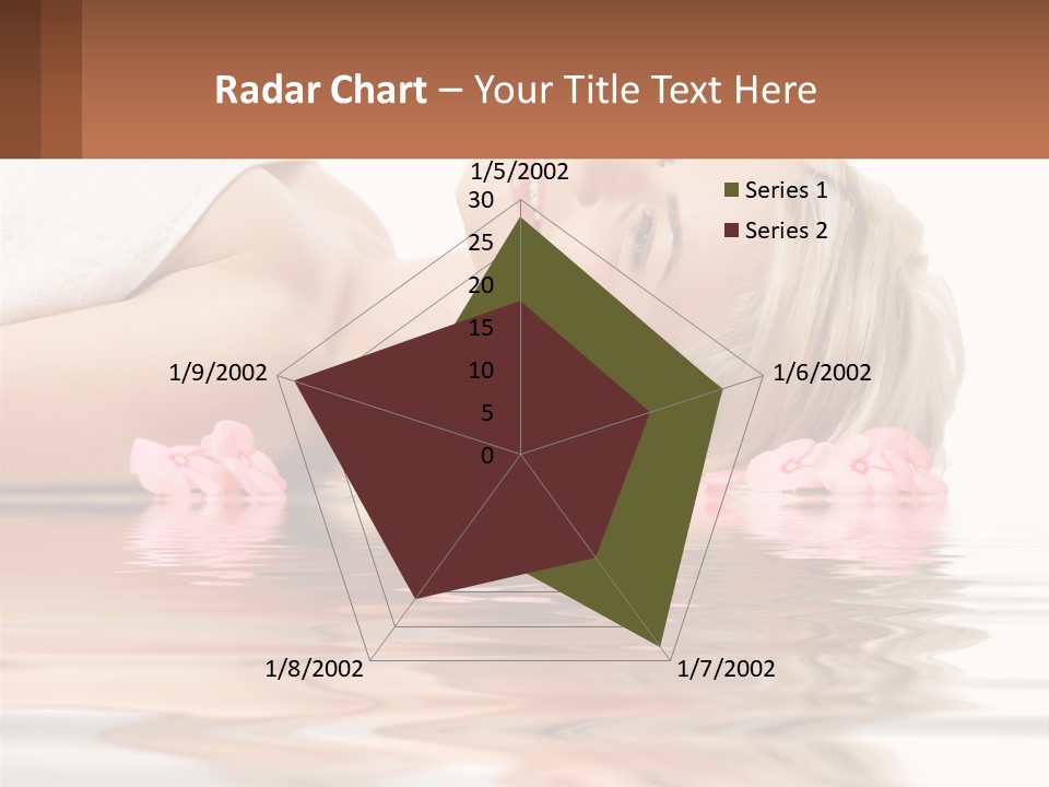 A Woman Laying On The Water With Pink Flowers PowerPoint Template