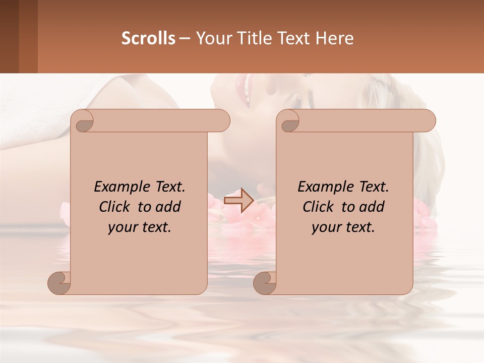 A Woman Laying On The Water With Pink Flowers PowerPoint Template