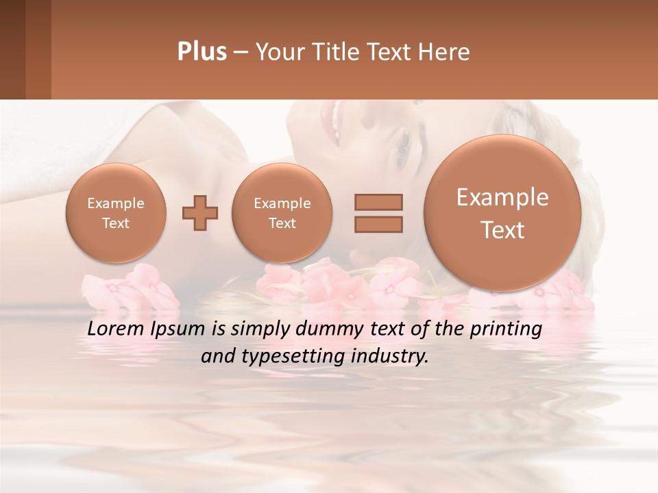 A Woman Laying On The Water With Pink Flowers PowerPoint Template