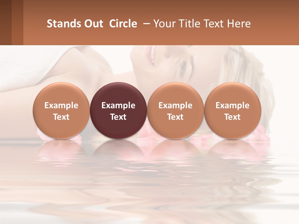 A Woman Laying On The Water With Pink Flowers PowerPoint Template