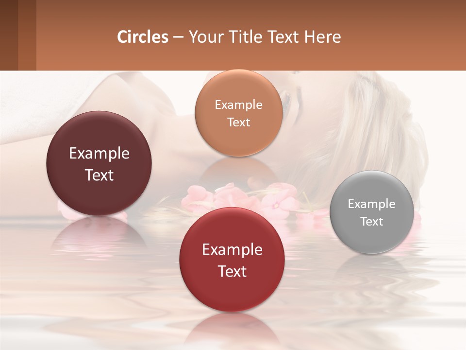 A Woman Laying On The Water With Pink Flowers PowerPoint Template