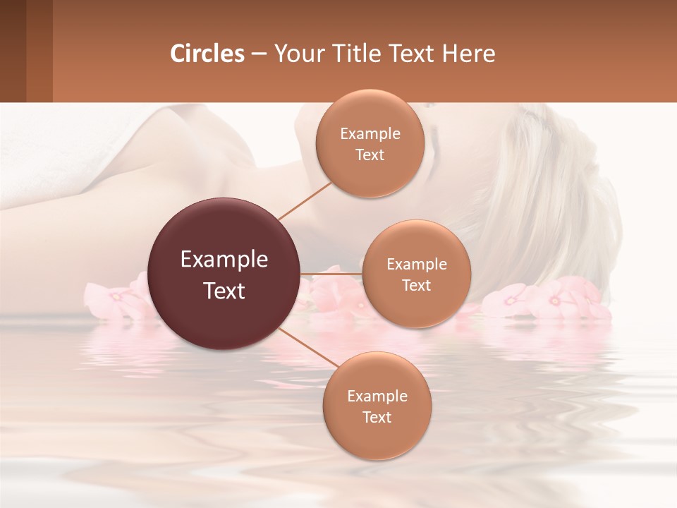 A Woman Laying On The Water With Pink Flowers PowerPoint Template