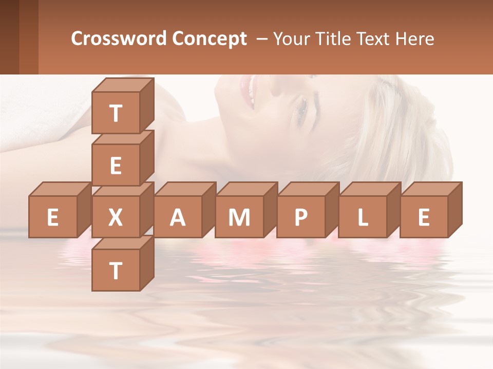 A Woman Laying On The Water With Pink Flowers PowerPoint Template