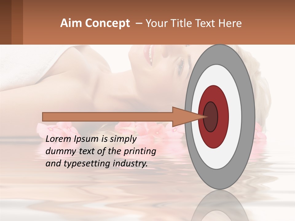 A Woman Laying On The Water With Pink Flowers PowerPoint Template