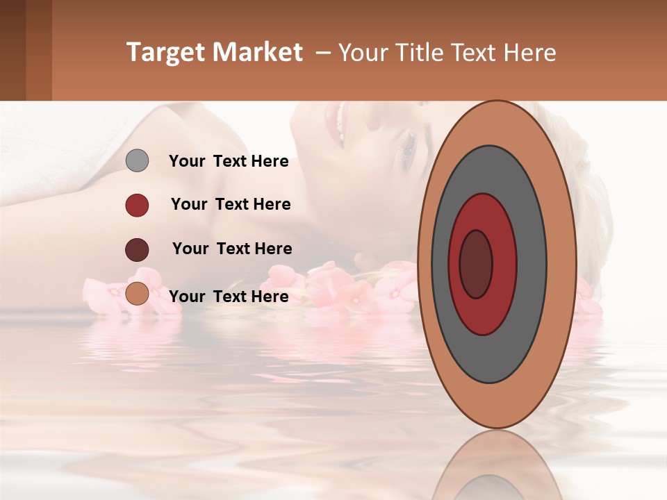 A Woman Laying On The Water With Pink Flowers PowerPoint Template