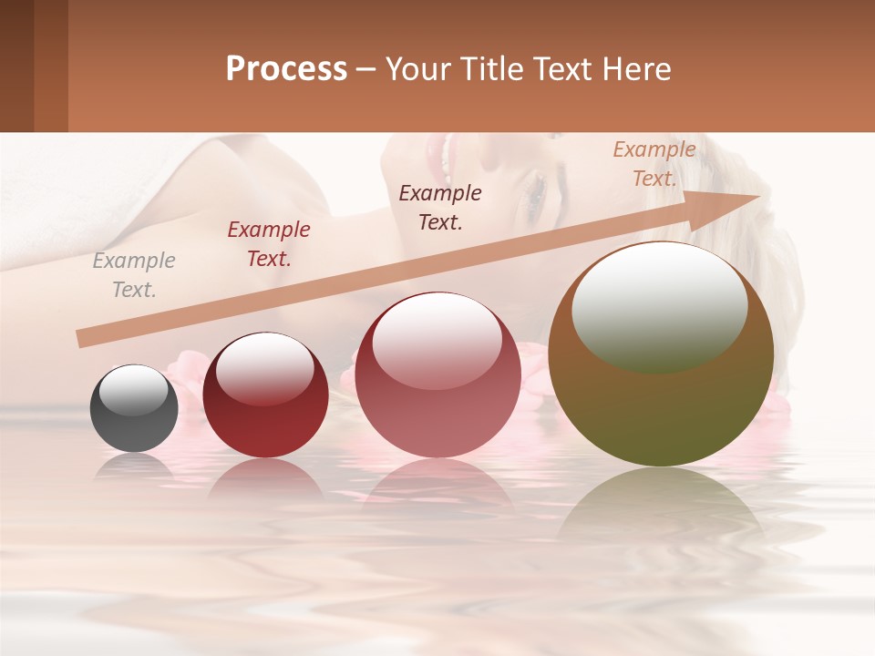 A Woman Laying On The Water With Pink Flowers PowerPoint Template