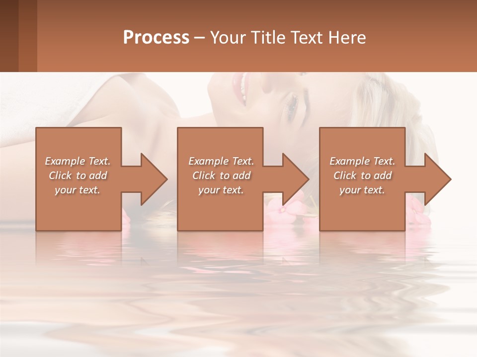 A Woman Laying On The Water With Pink Flowers PowerPoint Template