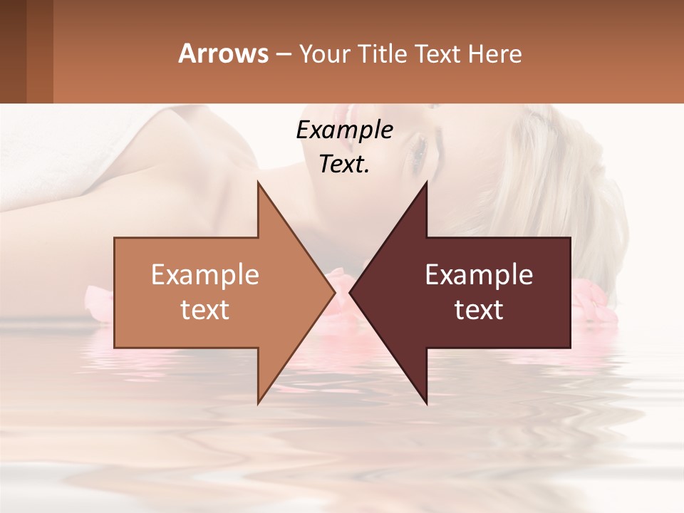 A Woman Laying On The Water With Pink Flowers PowerPoint Template