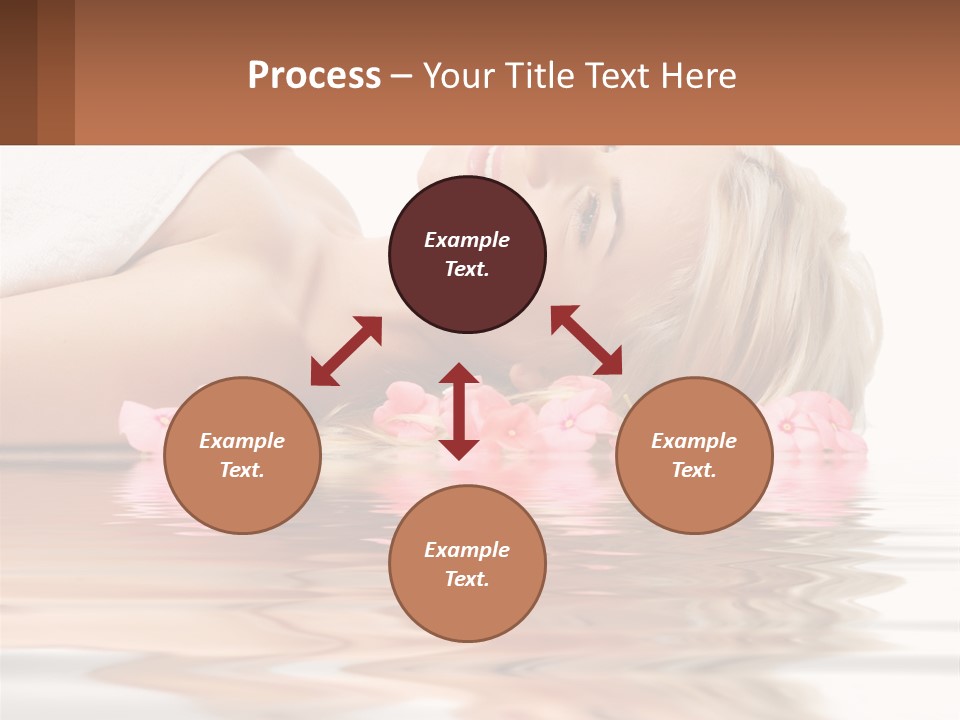 A Woman Laying On The Water With Pink Flowers PowerPoint Template