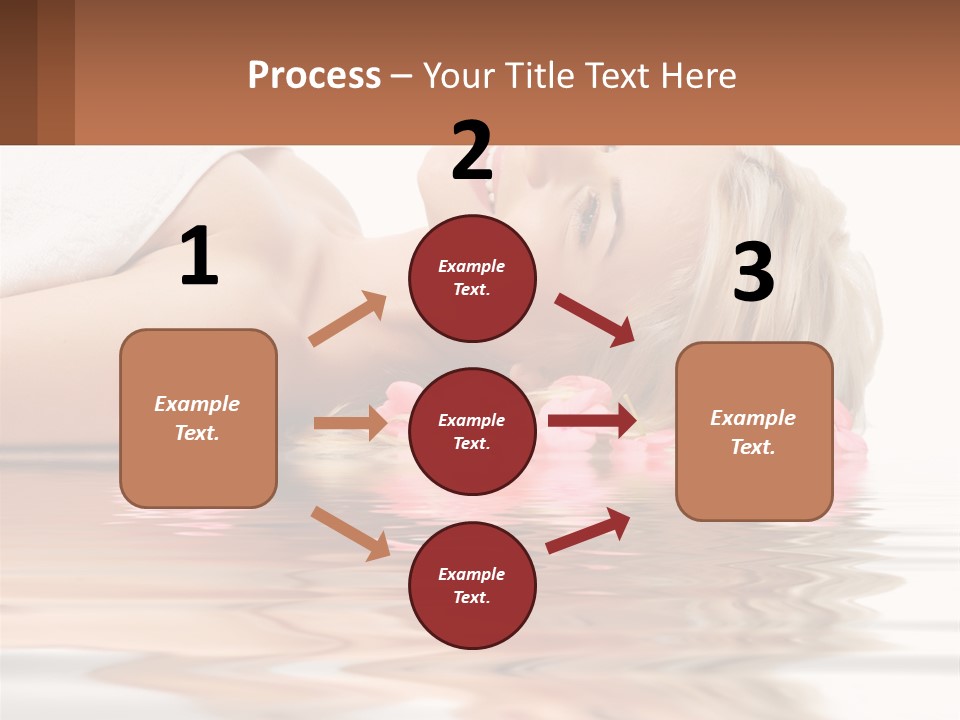 A Woman Laying On The Water With Pink Flowers PowerPoint Template