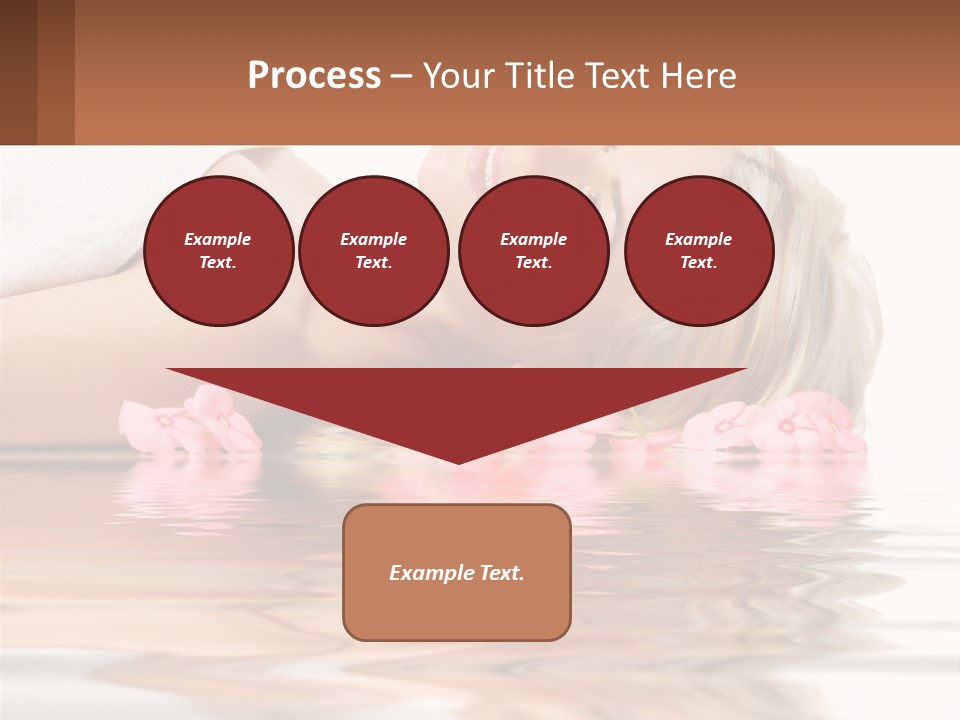 A Woman Laying On The Water With Pink Flowers PowerPoint Template
