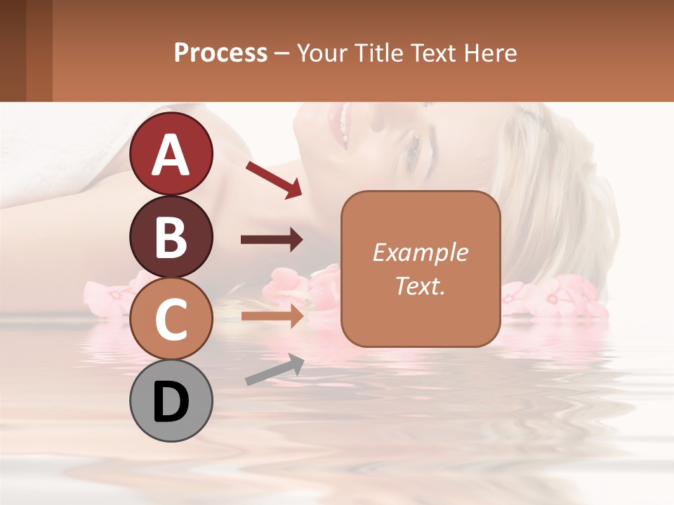 A Woman Laying On The Water With Pink Flowers PowerPoint Template